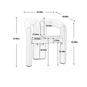 English Elm Contemporary Velvet Upholstered Dining Chair with Steel Frame, Rounded Back Comfort for Home Black W395103721