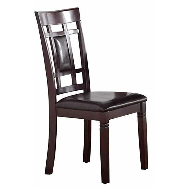 English Elm Modern 7pc Dining Set Espresso Finish with Eyelet Back Chairs, Faux Leather Cushions, Seats 6 B011119001