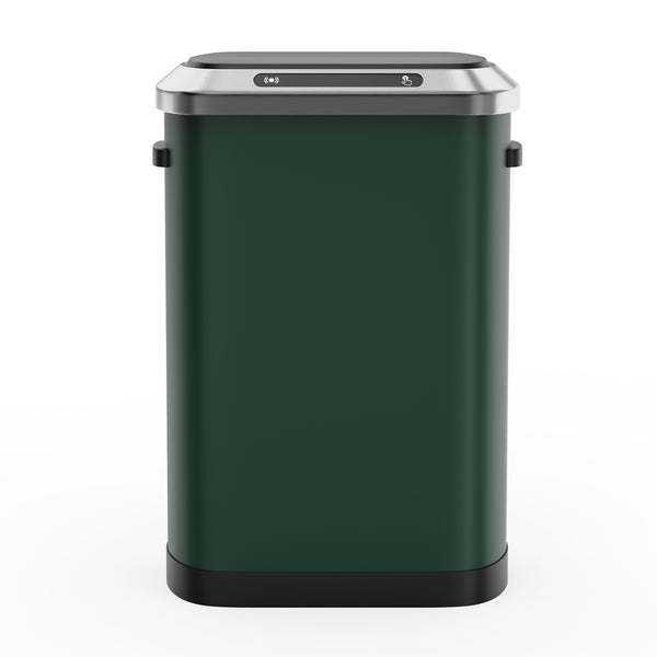 English Elm 50L Motion Sensor Trash Can with Silent Soft-Close Lid, 50L Stainless Steel 13.2Gal Hands-Free Bin Green W1550106526