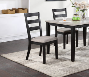 English Elm Classic 5pc Dining Set with Cushioned Ladder-Back Chairs and Wooden Top Table for Cozy Meals and Style Black 41 L x 13 W x 52 H B011119011