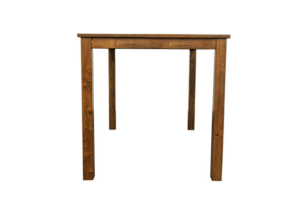 English Elm Dark Walnut 5pc Dining Set with Beige Burlap Cushions, Rubberwood Veneer, Compact Table-Chairs Combo B011119000