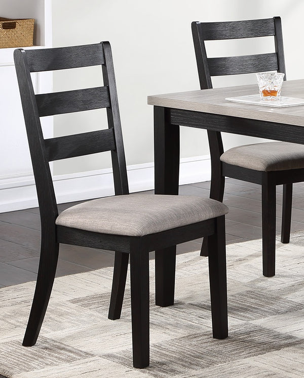 English Elm Classic 5pc Dining Set with Cushioned Ladder-Back Chairs and Wooden Top Table for Cozy Meals and Style Black 41 L x 13 W x 52 H B011119011