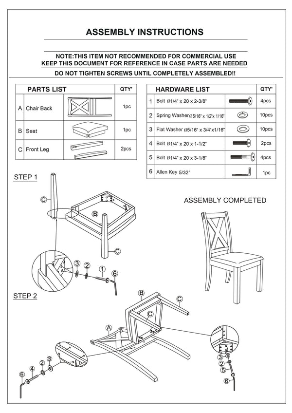 English Elm Dining 6-Piece Casual Modern Table Set with Bench and Cushioned X-Back Chairs, Wood Veneer Finish Grey 40 L x 12 W x 64 H B011S00405