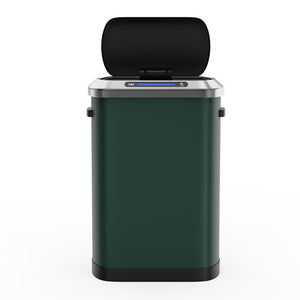English Elm 50L Motion Sensor Trash Can with Silent Soft-Close Lid, 50L Stainless Steel 13.2Gal Hands-Free Bin Green W1550106526