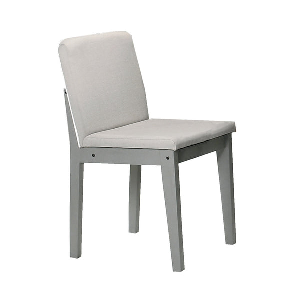 English Elm Grey 5pc Dining Set with Beige Burlap Cushions, Compact Rubberwood Veneer Table & 4 Chairs, Modern Transitional Design B011118999