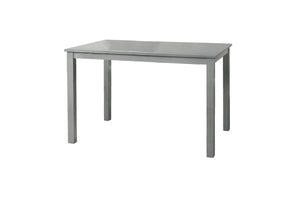 English Elm Grey 5pc Dining Set with Beige Burlap Cushions, Compact Rubberwood Veneer Table & 4 Chairs, Modern Transitional Design B011118999