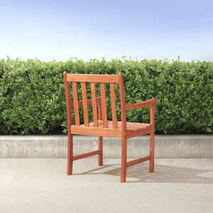 English Elm Aina Outdoor Eucalyptus Hardwood Armchair Slatted Patio Seating with Oil Rubbed Finish B093121214