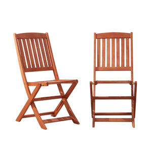 English Elm Lucius Reddish Brown Eucalyptus Folding Patio Chairs Set of 2 — Weather‑Resistant, UV‑Safe, No Assembly B093121205