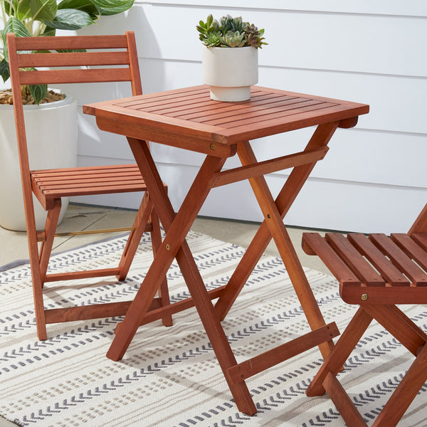 English Elm Marco Reddish Brown Eucalyptus Balcony Bistro Set - Weather-Resistant, Oil-Rubbed Finish, No Assembly B093121237