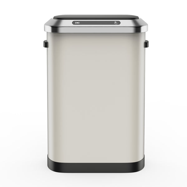 English Elm 50L Motion Sensor Trash Can with Silent Soft-Close Lid, 50L Stainless Steel 13.2Gal Hands-Free Bin White W1550106525