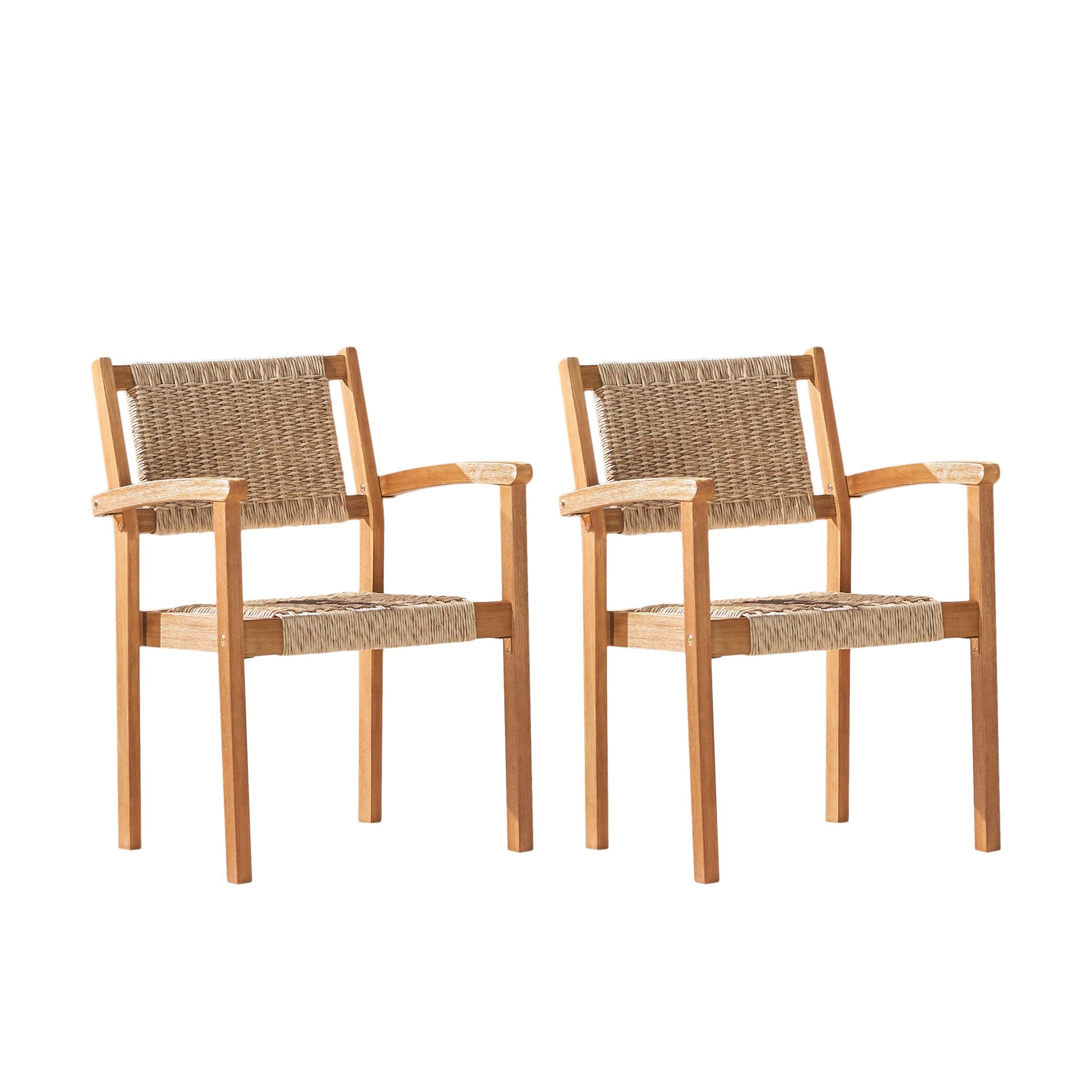 Mauricio Honey Wood Dining Chair Set of 2 - Thumbnail 2