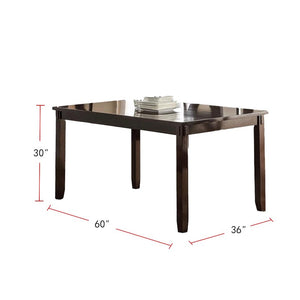 English Elm Dining 6-Piece Casual Modern Table Set with Bench and Cushioned X-Back Chairs, Wood Veneer Finish Espresso 41 L x 11 W x 64 H B011S00404