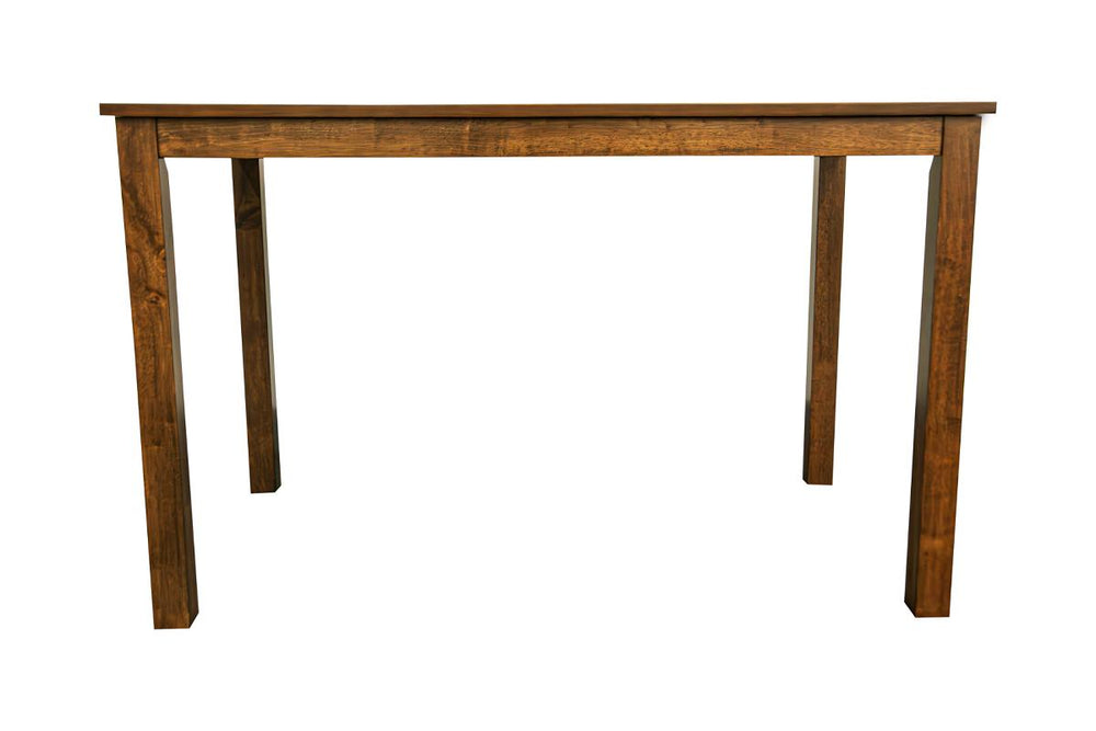 English Elm Dark Walnut 5pc Dining Set with Beige Burlap Cushions, Rubberwood Veneer, Compact Table-Chairs Combo B011119000