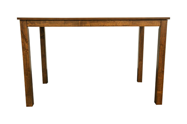 English Elm Dark Walnut 5pc Dining Set with Beige Burlap Cushions, Rubberwood Veneer, Compact Table-Chairs Combo B011119000