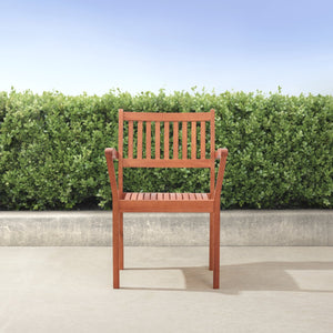 English Elm Caladesi Reddish Brown Eucalyptus Stackable Patio Armchairs Set of 2 — Weather‑Resistant, Oil‑Rubbed Finish, Easy Assembly B093121215