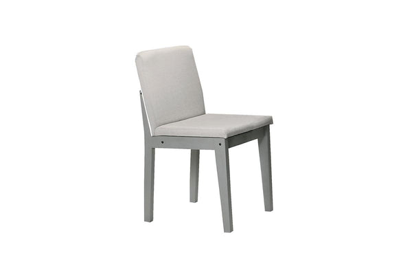 English Elm Grey 5pc Dining Set with Beige Burlap Cushions, Compact Rubberwood Veneer Table & 4 Chairs, Modern Transitional Design B011118999