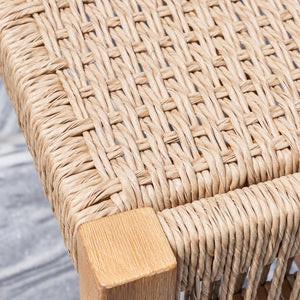 English Elm Mauricio 2-Seater Golden Oak Acacia Wood Bench with Strapped Rattan, Weather-Resistant Patio Seat (48") B093121192
