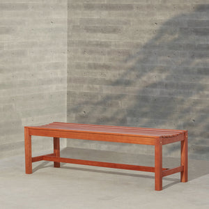 English Elm Emilio Eucalyptus 3-Seater Backless Garden Bench, Reddish Brown Oil-Rubbed Finish, Weather-Resistant B093121196
