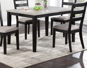 English Elm Classic 5pc Dining Set with Cushioned Ladder-Back Chairs and Wooden Top Table for Cozy Meals and Style Black 41 L x 13 W x 52 H B011119011