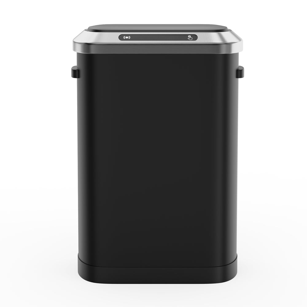 English Elm 50L Motion Sensor Trash Can with Silent Soft-Close Lid, 50L Stainless Steel 13.2Gal Hands-Free Bin Black W1550106524