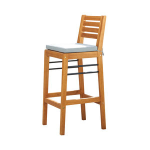 English Elm Carlton Honey Eucalyptus Counter-Height Bar Chair – Weather-Resistant, Space-Saving, Sturdy 19x15x44 B093121200