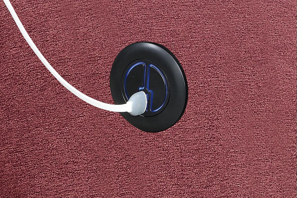 English Elm POWER Recliner with Leather-Like Upholstery and Metal Power Mechanism, Solid Wood Frame Comfort Red 36 L x 31 W x 26 H B089112979