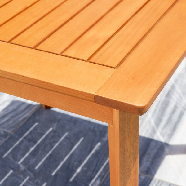 English Elm Rayna Outdoor Eucalyptus Slatted Side Table with Oil-rubbed Finish for Poolside Decks B093121221