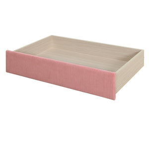 English Elm Twin Corduroy Daybed with Two Storage Drawers, Solid Pine Legs, Wood Slat Support, Durable Design Pink SF000007AAH