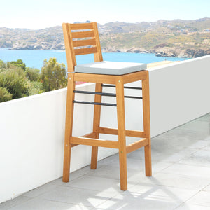 English Elm Carlton Honey Eucalyptus Counter-Height Bar Chair – Weather-Resistant, Space-Saving, Sturdy 19x15x44 B093121200