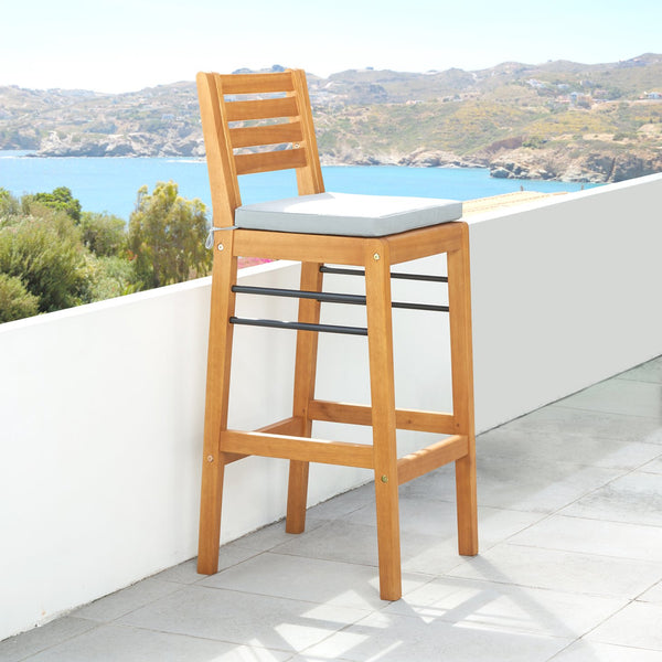 English Elm Carlton Honey Eucalyptus Counter-Height Bar Chair – Weather-Resistant, Space-Saving, Sturdy 19x15x44 B093121200