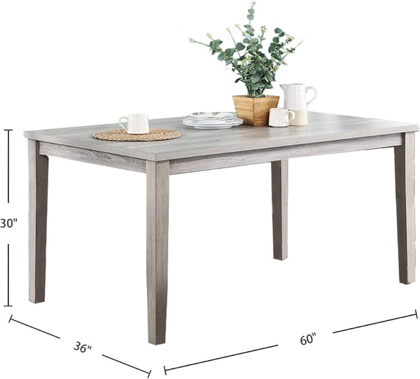 English Elm Contemporary Six Piece Rubberwood Dining Set with Bench Padded Seats Natural Finish B011S00407