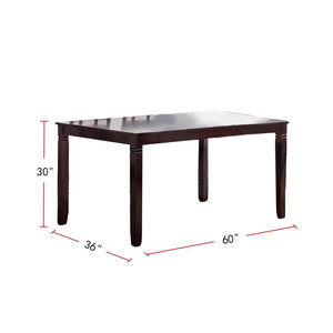 English Elm Modern 7pc Dining Set Espresso Finish with Eyelet Back Chairs, Faux Leather Cushions, Seats 6 B011119001