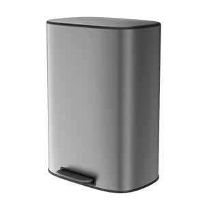 English Elm 13 13 Gallon 50L Trash Can, Soft-Close Step Pedal Bin, Fingerprint-Proof Stainless Steel, Quiet Lid W1550106530