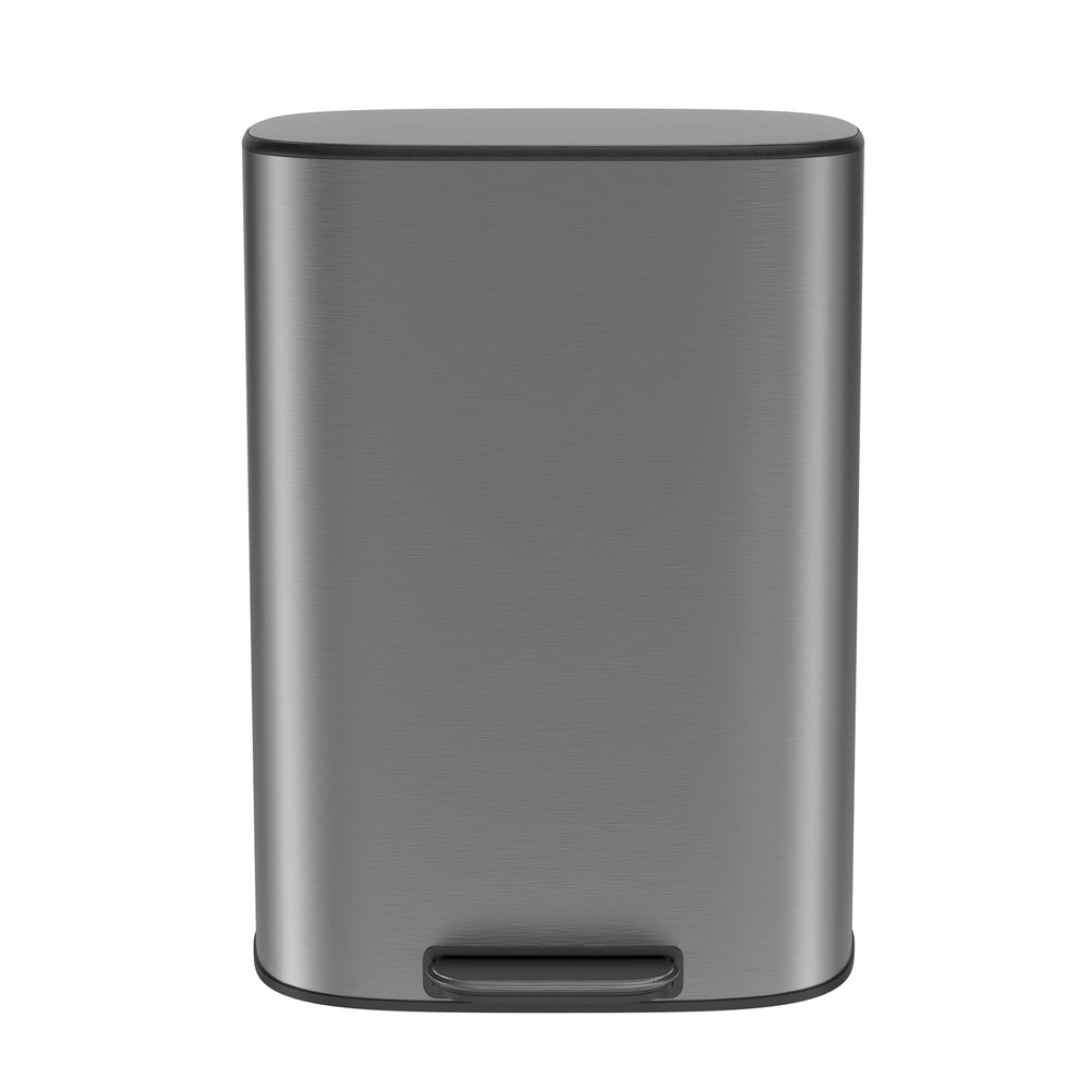 English Elm 13 13 Gallon 50L Trash Can, Soft-Close Step Pedal Bin, Fingerprint-Proof Stainless Steel, Quiet Lid W1550106530