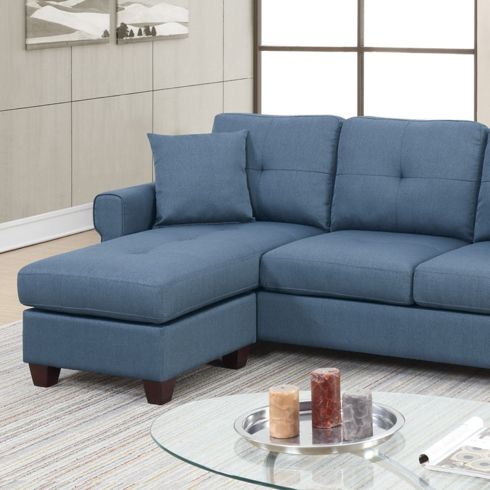 English Elm 2-pcs Modular Sectional Sofa Low Profile Polyfiber Upholstered Contemporary Living Room B089112947