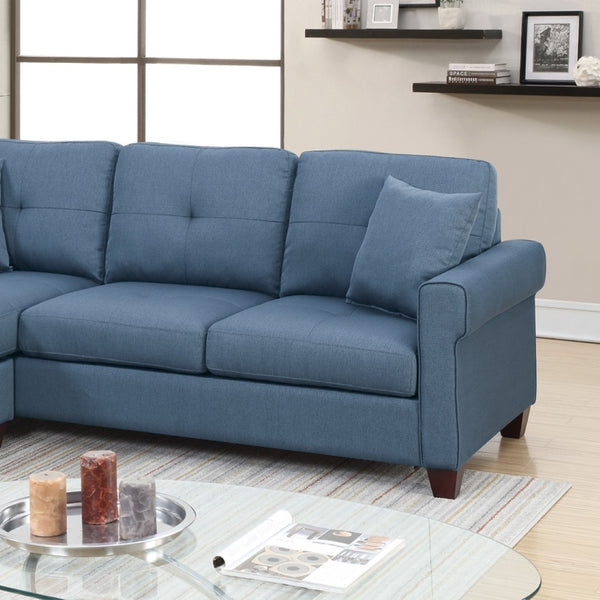 English Elm 2-pcs Modular Sectional Sofa Low Profile Polyfiber Upholstered Contemporary Living Room B089112947