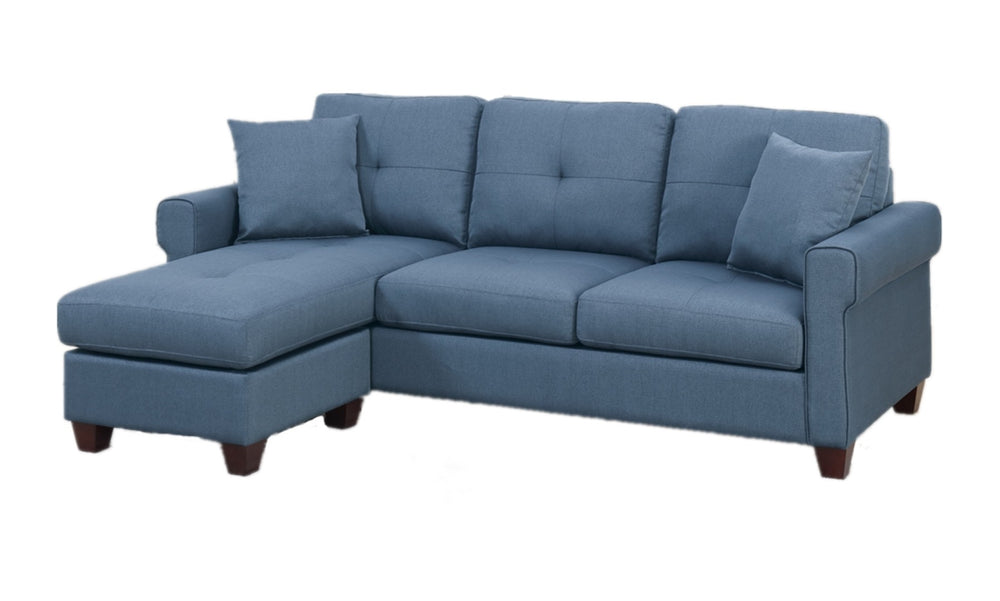 English Elm 2-pcs Modular Sectional Sofa Low Profile Polyfiber Upholstered Contemporary Living Room B089112947