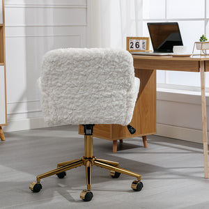 English Elm A&A Plush Alpaca Wool Office Chair with 40° Recline, Wider Deep Seat, Adjustable Rebound, 320mm Base W114392211