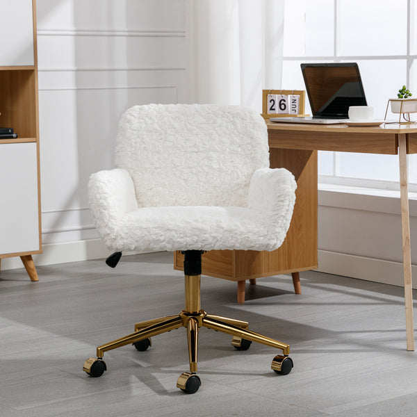 English Elm A&A Plush Alpaca Wool Office Chair with 40° Recline, Wider Deep Seat, Adjustable Rebound, 320mm Base W114392211