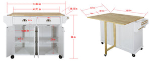 English Elm Cambridge Natural Wood Top Kitchen Island Cart With Mobile Storage, Drawers, And Spice Rack Accessory W914107250