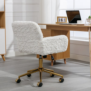 English Elm A&A Plush Alpaca Wool Office Chair with 40° Recline, Wider Deep Seat, Adjustable Rebound, 320mm Base W114392211