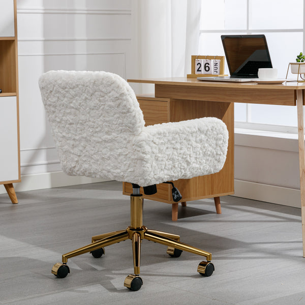 English Elm A&A Plush Alpaca Wool Office Chair with 40° Recline, Wider Deep Seat, Adjustable Rebound, 320mm Base W114392211