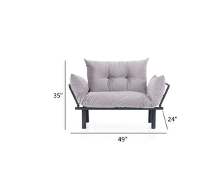 English Elm Sona Futon Love Seat Convertible Compact Metal Frame Sofa Bed for Small Spaces and Guest Comfort Gray B029119241