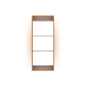 English Elm Hide 3 Tier Wood Frame Shoe Storage Rack — Slim Vertical Organizer, Space-Saving Entryway Solution Walnut B029119228