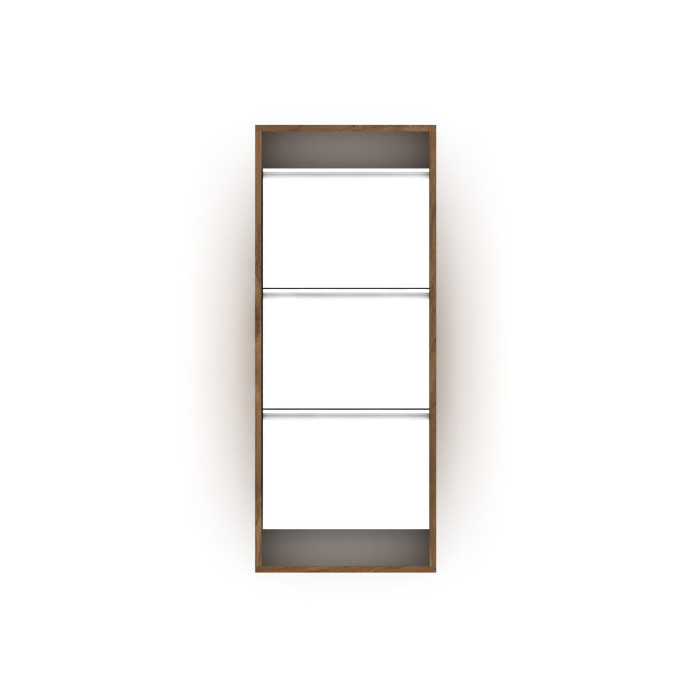 English Elm Hide 3 Tier Wood Frame Shoe Storage Rack — Slim Vertical Organizer, Space-Saving Entryway Solution California Walnut B029119229