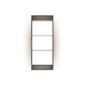 English Elm Hide 3 Tier Wood Frame Shoe Storage Rack — Slim Vertical Organizer, Space-Saving Entryway Solution California Walnut B029119229