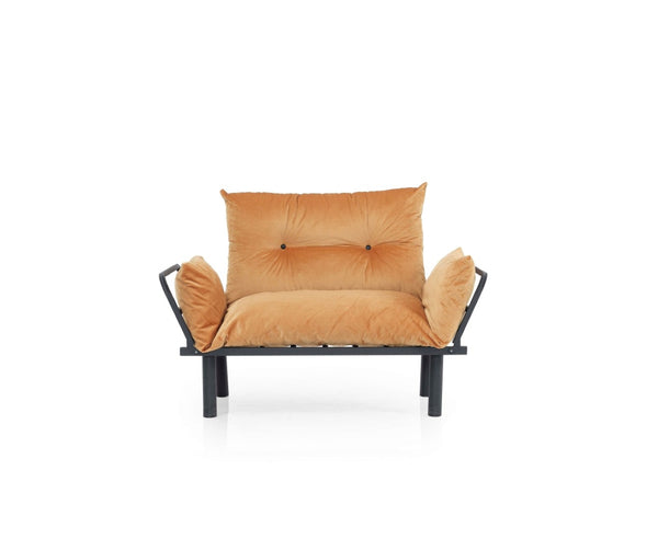 English Elm Sona Futon Loveseat Convertible Two Seat Sofa for Studio Apartments and Guest Rooms Mustard B029119236