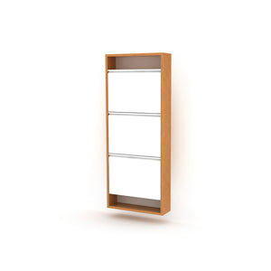 English Elm Hide 3 Tier Wood Frame Shoe Storage Rack — Slim Vertical Organizer, Space-Saving Entryway Solution Walnut B029119228