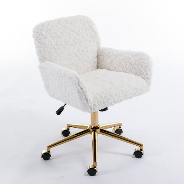 English Elm A&A Plush Alpaca Wool Office Chair with 40° Recline, Wider Deep Seat, Adjustable Rebound, 320mm Base W114392211