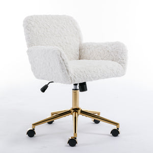 English Elm A&A Plush Alpaca Wool Office Chair with 40° Recline, Wider Deep Seat, Adjustable Rebound, 320mm Base W114392211